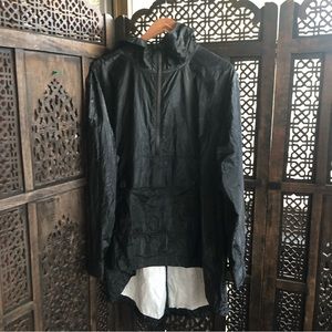 Alexander Wang Hi-Lo Rain Jacket with front pocket and hood